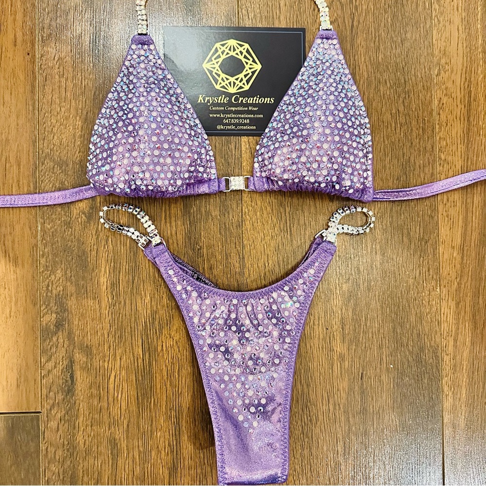 pastel purple competition bikini